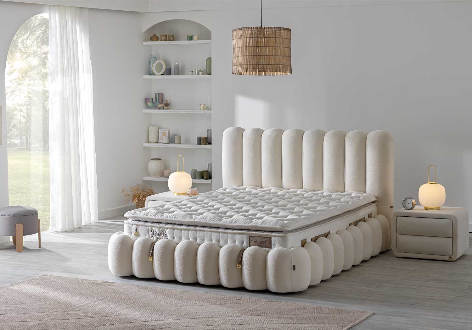 Bambi Vanilla Dream Boxspringbett-Set Viskose Baumwolle Naturfaser 34cm H3