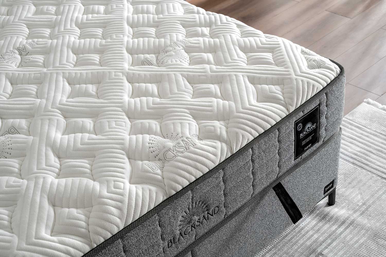 Bambi Boxspringbett Set H4 Blacksand Taschenfederkern 32cm Premium