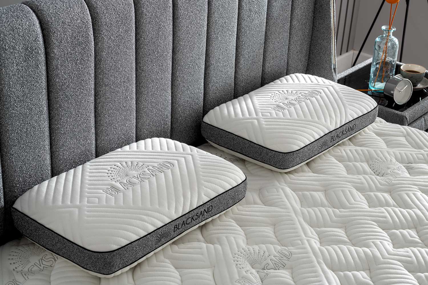 Bambi Boxspringbett Set H4 Blacksand Taschenfederkern 32cm Premium