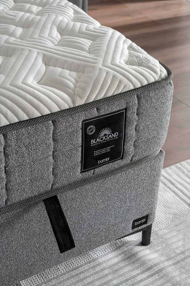 Bambi Boxspringbett Set H4 Blacksand Taschenfederkern 32cm Premium