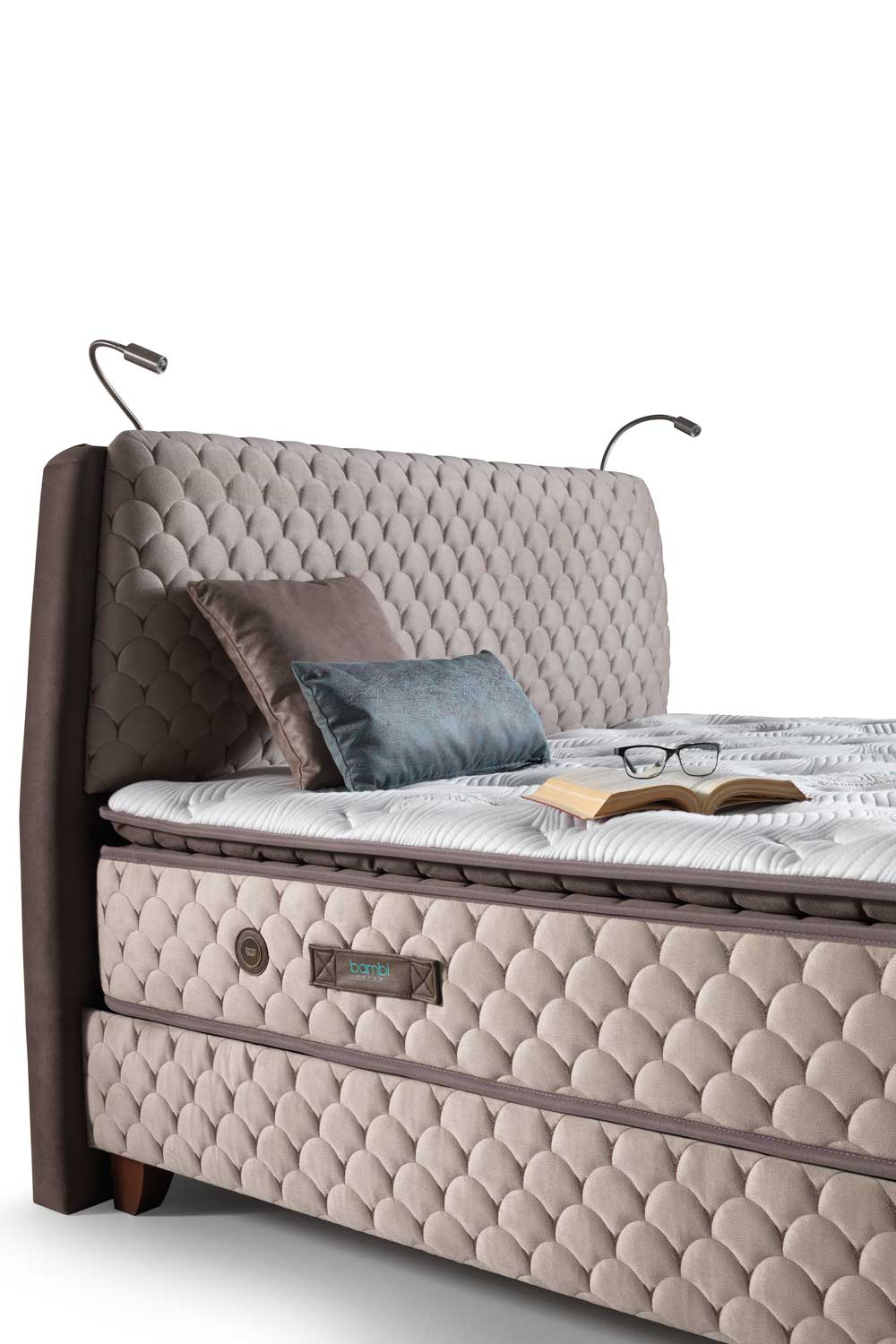 Bambi Borjen Boxspringbett Set H3 Bettkästen Taschenfederkern 33cm