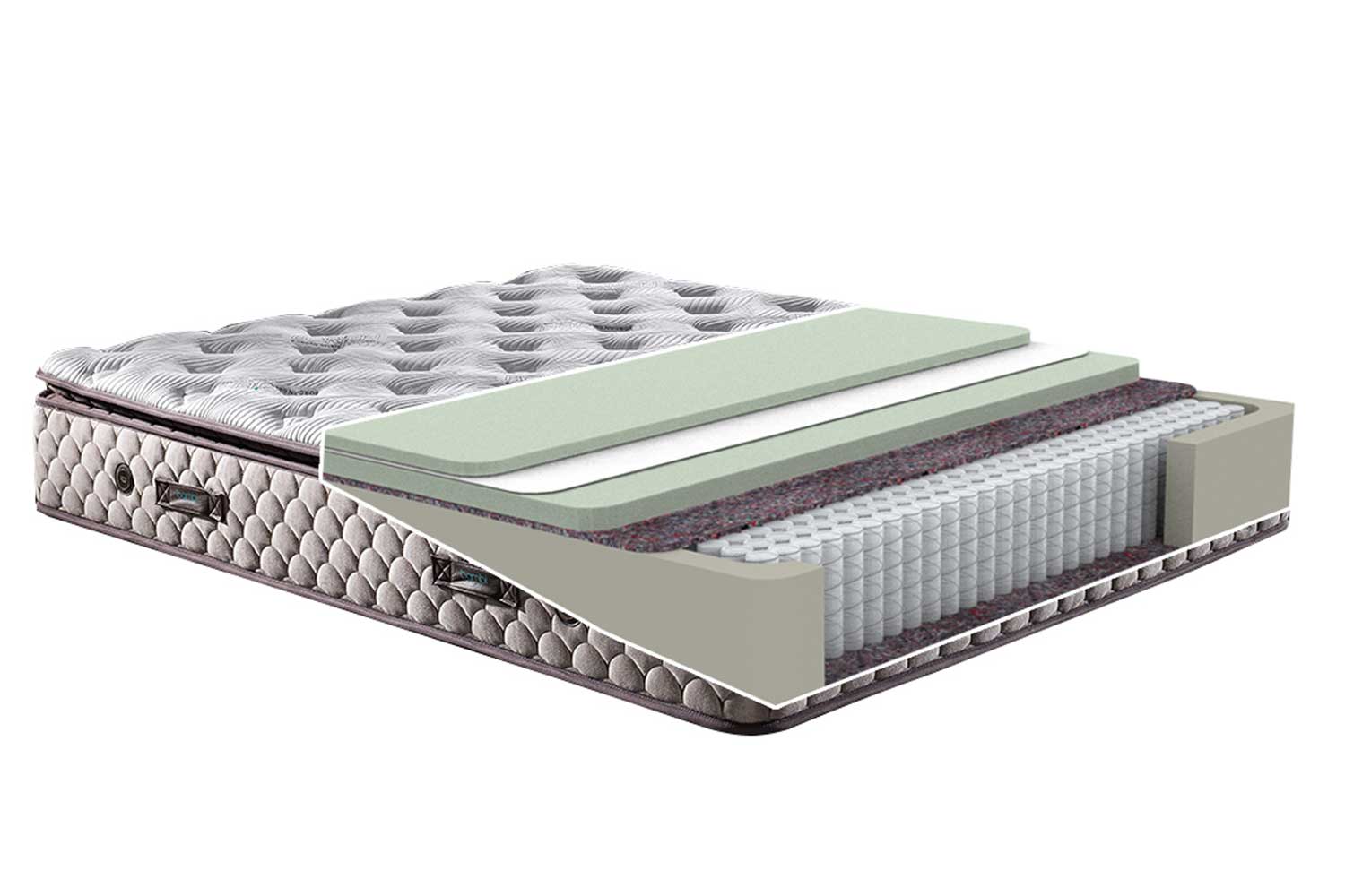 Bambi Borjen Boxspringbett Set H3 Bettkästen Taschenfederkern 33cm