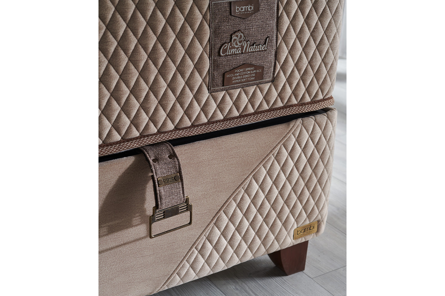 Bambi Clima Naturel Boxspringbett Set H3 Bettkästen Kopfteil Matratze 35cm