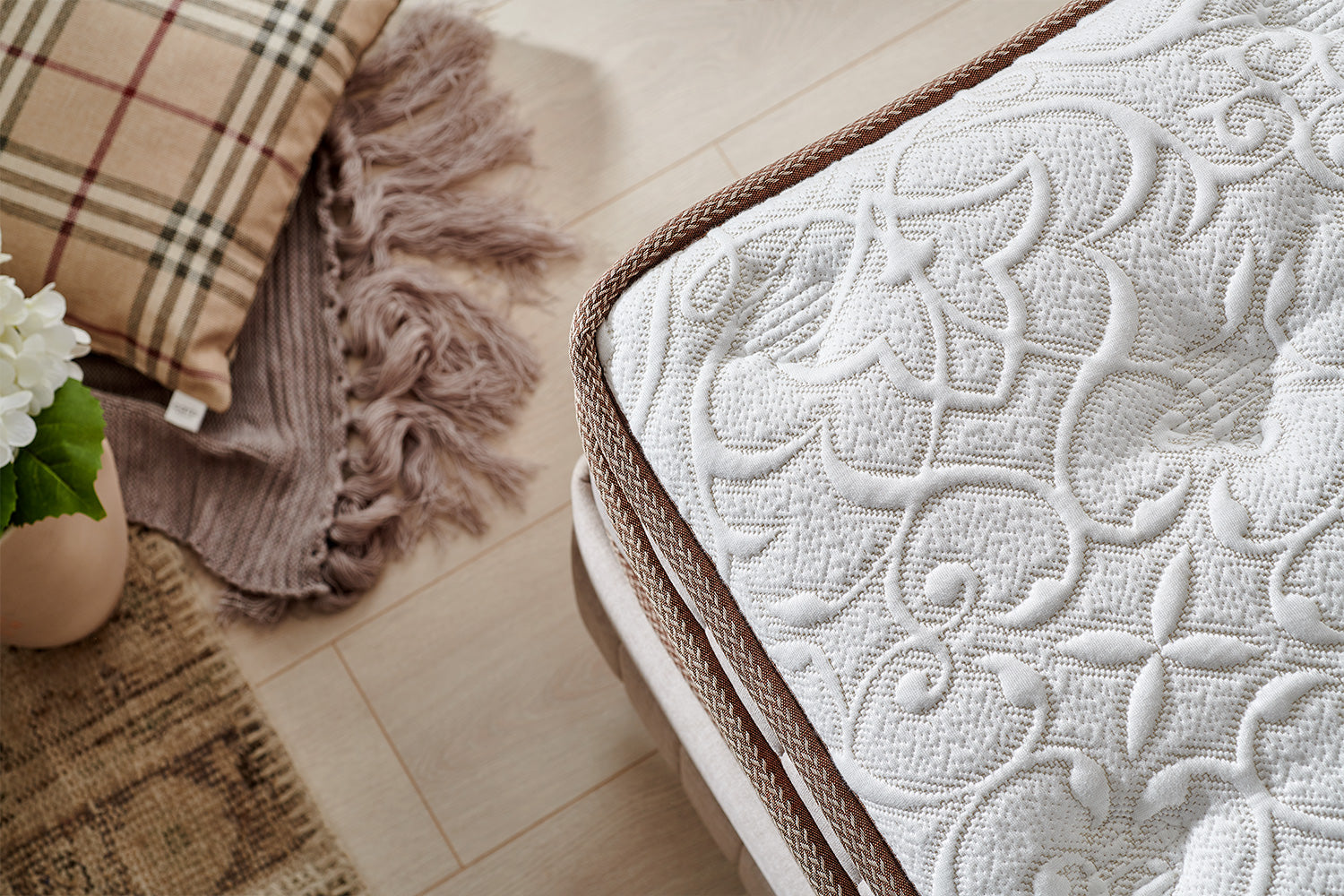 Bambi Kapok Naturel Boxspringbett-Set Naturfasern Taschenfederkern Öko H3