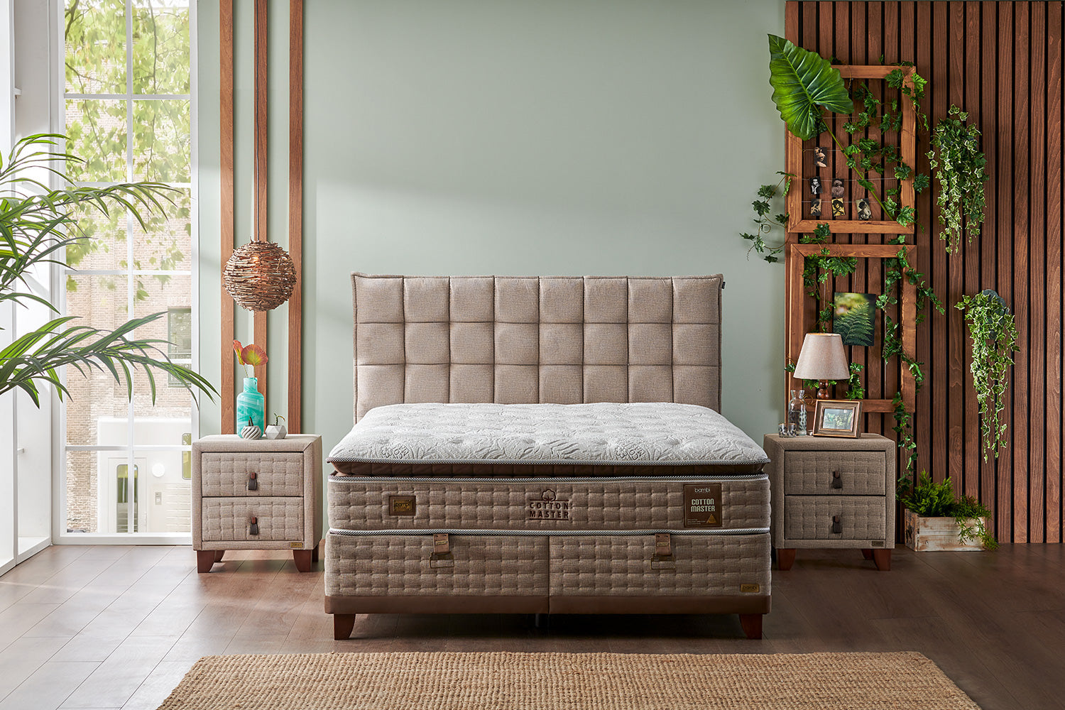 Bambi Cotton Master Boxspringbett Set Doppel-Taschenfederkern 34cm