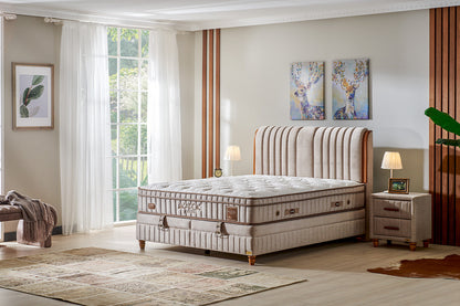 Bambi Kapok Naturel Boxspringbett-Set Naturfasern Taschenfederkern Öko H3