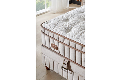 Bambi Kapok Naturel Boxspringbett-Set Naturfasern Taschenfederkern Öko H3