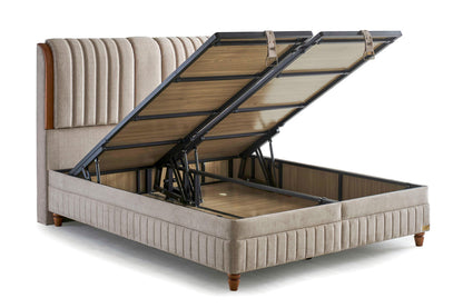 Bambi Kapok Naturel Boxspringbett-Set Naturfasern Taschenfederkern Öko H3
